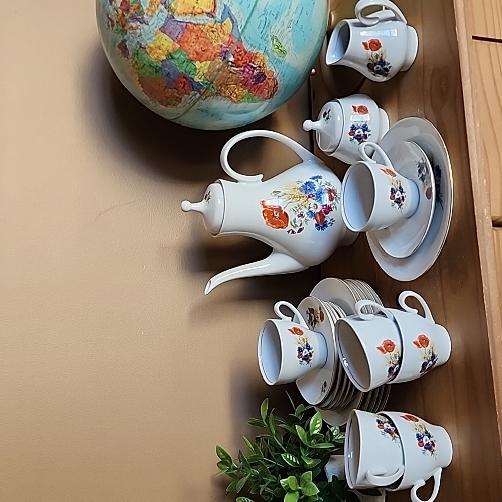 Vintage KAHLA Floral Porcelain Coffee Set - Picture 16 of 16